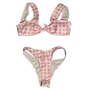 Dolls Kill Pink Gingham Bikini